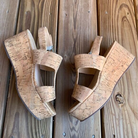 Schutz Shoes 9.5 Frankia Boho Cork Wedge Heel Open Toe Strappy Platform Sandals - Picture 6 of 10